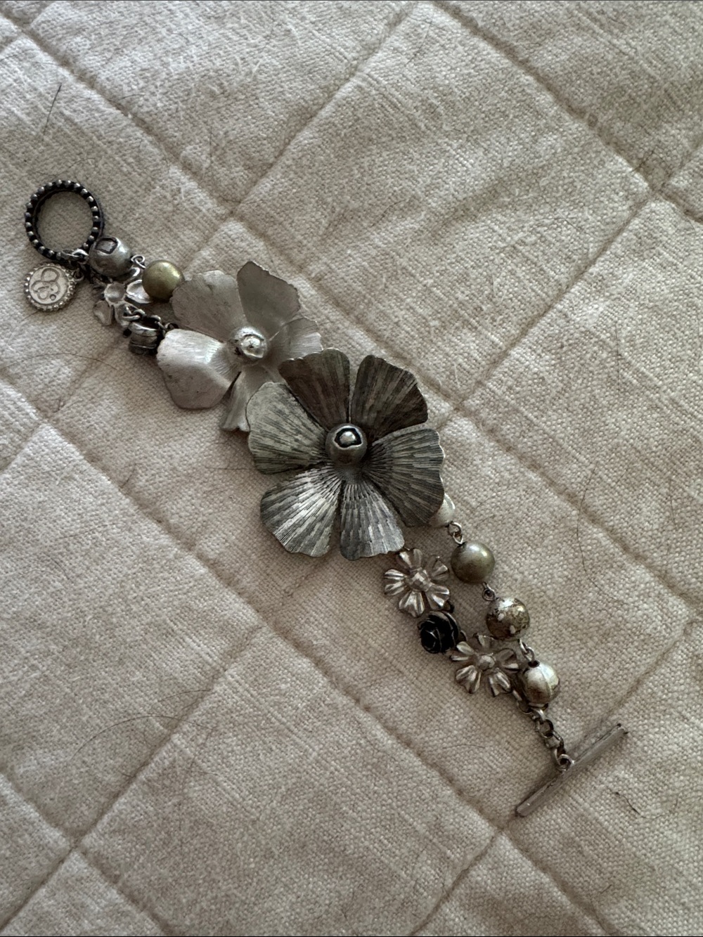 Silver Floral Cluster Bracelet  - Women's Jewelry